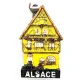 Magnet Décoratif Maison Alsacienne Fleurie Jaune