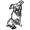 Abstrakte Skulptur Boxer aus Eisen