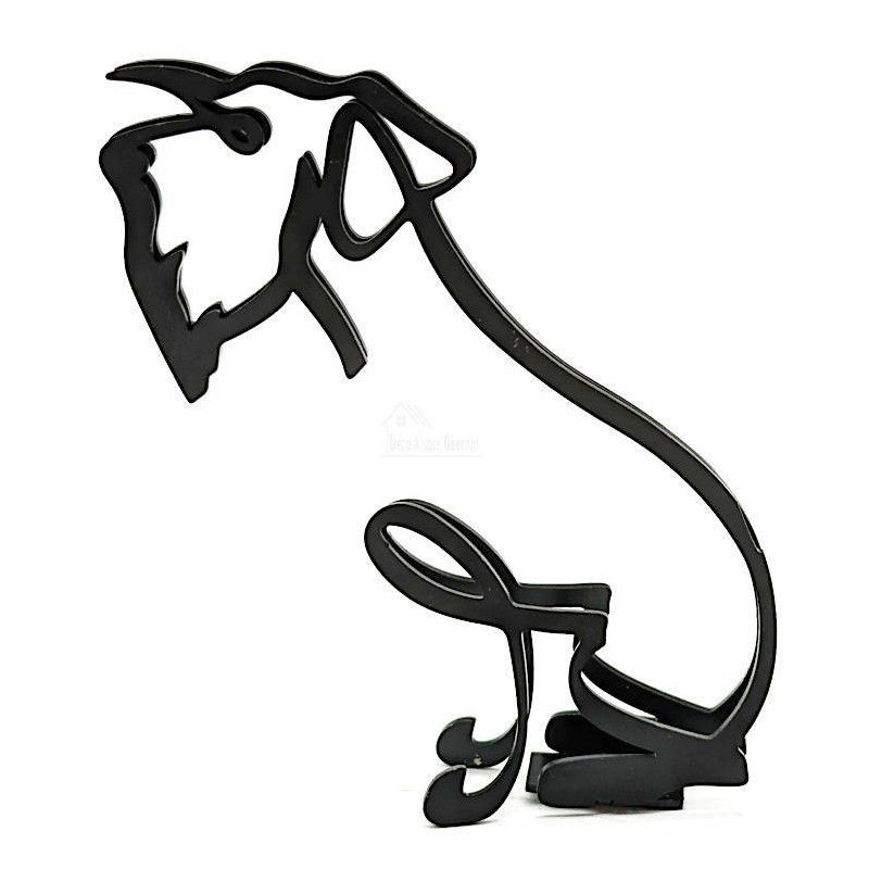 Abstrakte Skulptur Fox Terrier aus Eisen