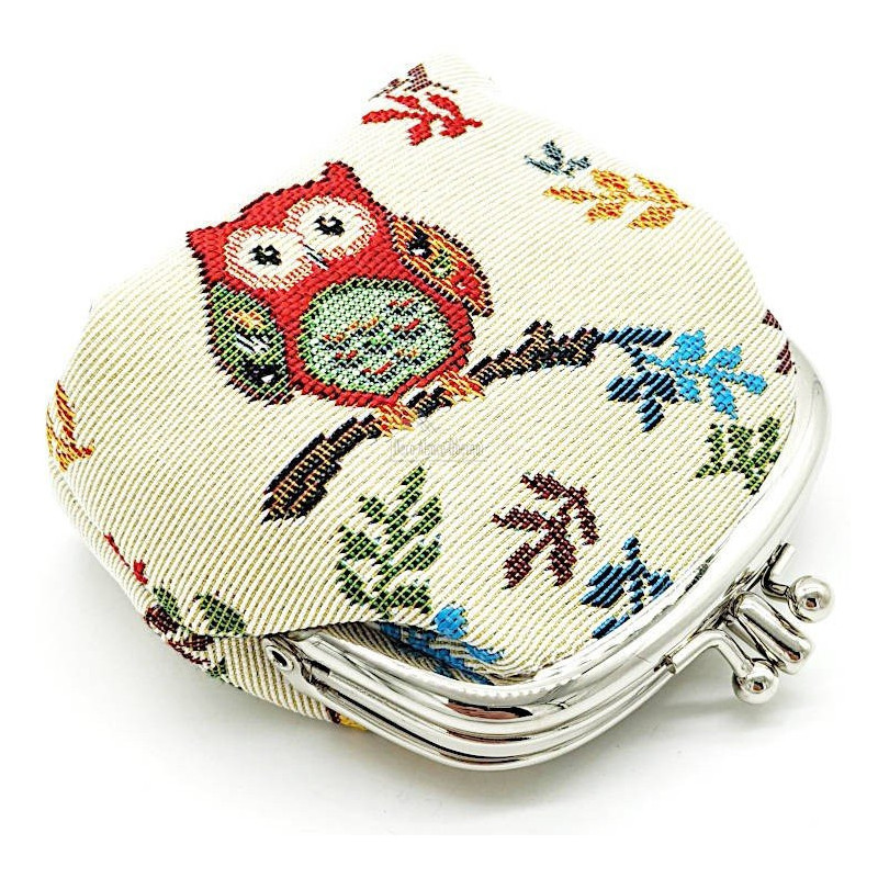 Porte Monnaie décoré de motif Hibou