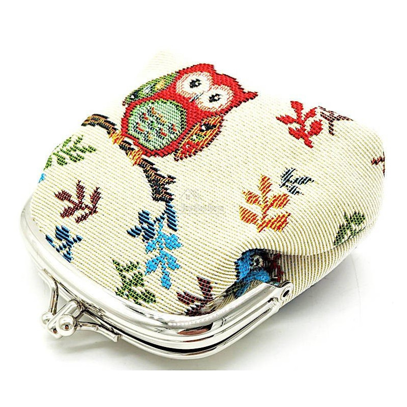 Porte Monnaie décoré de motif Hibou