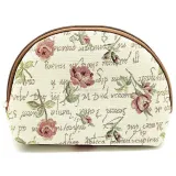 Zippered Clutch Bag with Roses and Flowers motif