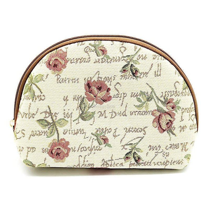Pochette avec zip motif Roses en Fleurs