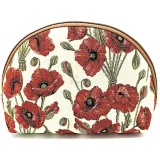 Poppy motif zipped pouch
