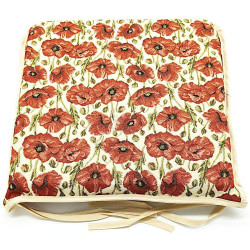 Bequeme Stuhlküchlein mit Mohnblumenmotiv