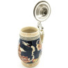 Tiled Beer Mug with pewter lid and Alsatian Cities 50 cl