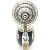Tiled Beer Mug with pewter lid and Alsatian Cities 50 cl