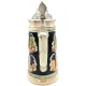 Straight Beer Mug in Earthenware with pewter lid and Alsatian Cities 50 cl