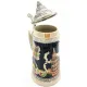Straight Beer Mug in Earthenware with pewter lid and Alsatian Cities 50 cl