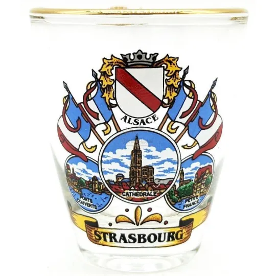 Verre à Liqueur Touristique Strasbourg doré