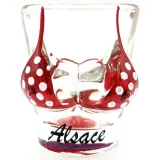 Likörglas Bikini rot aus dem Elsass