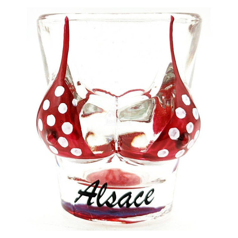 Verre à Liqueur Bikini rouge d'Alsace