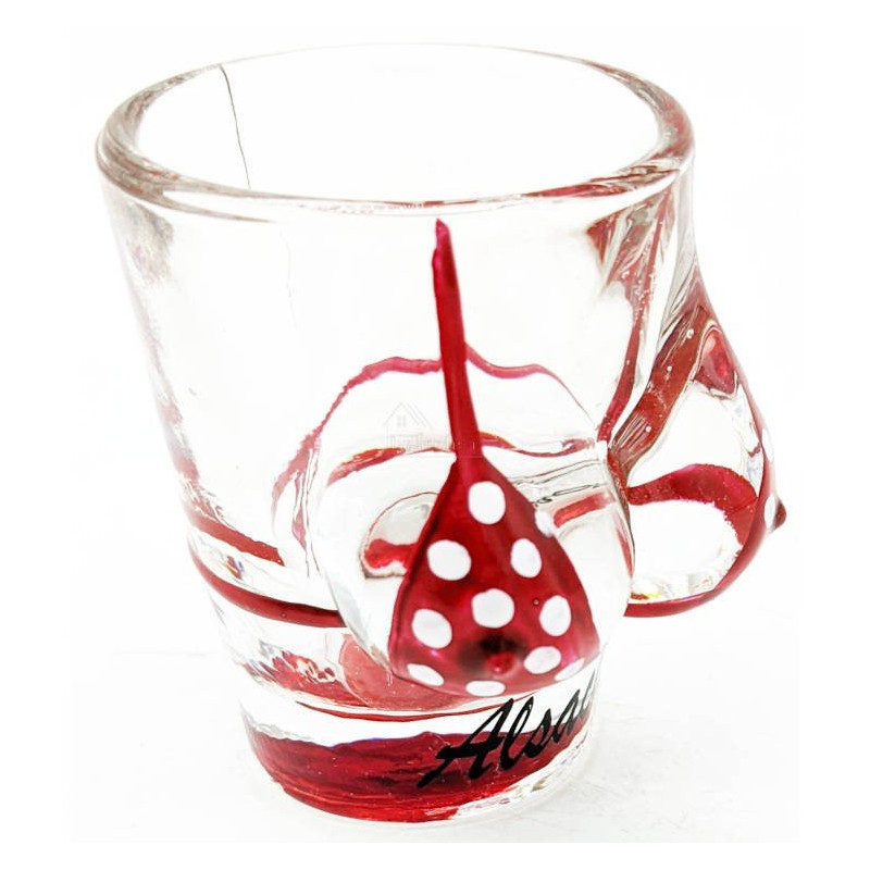 Verre à Liqueur Bikini rouge d'Alsace