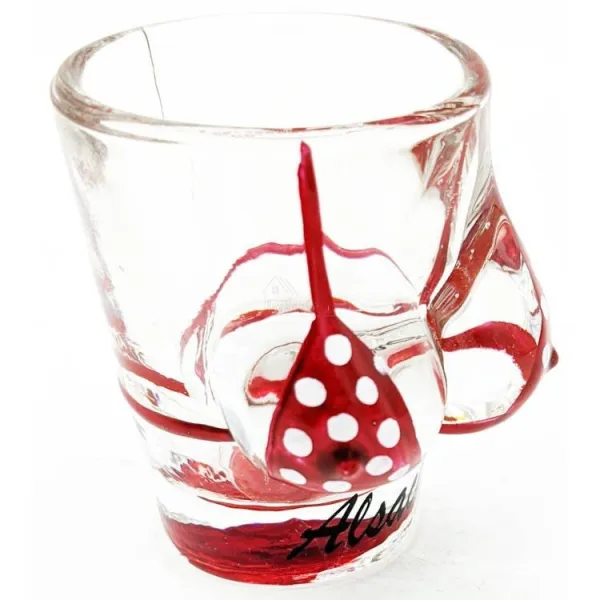 Likörglas Bikini rot aus dem Elsass