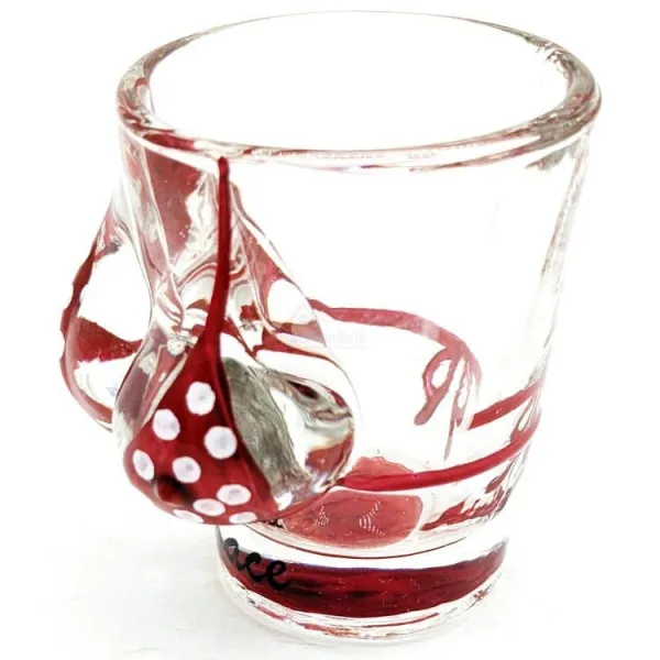 Likörglas Bikini rot aus dem Elsass