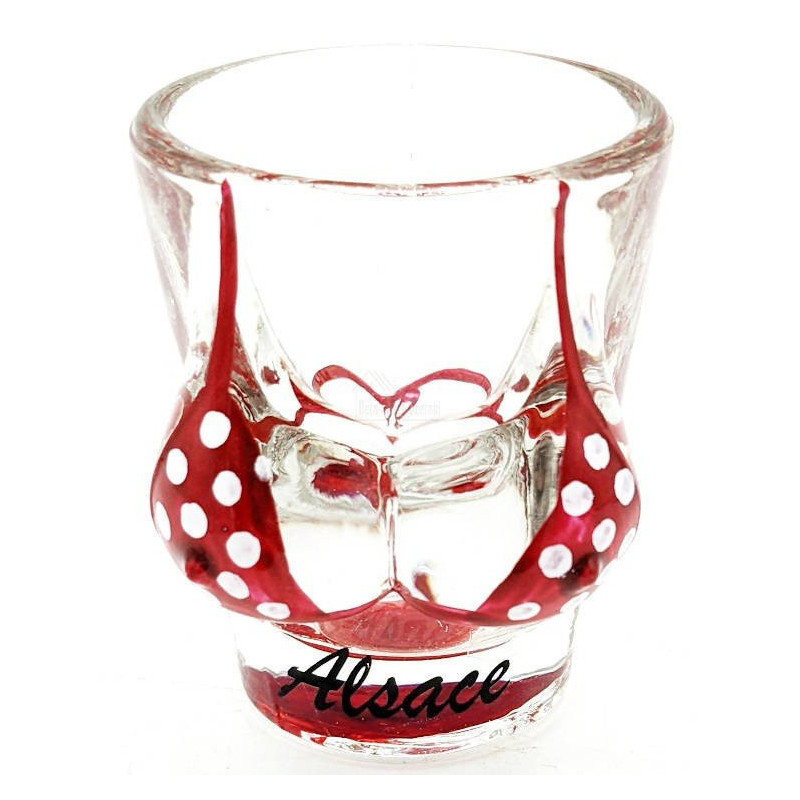 Verre à Liqueur Bikini rouge d'Alsace