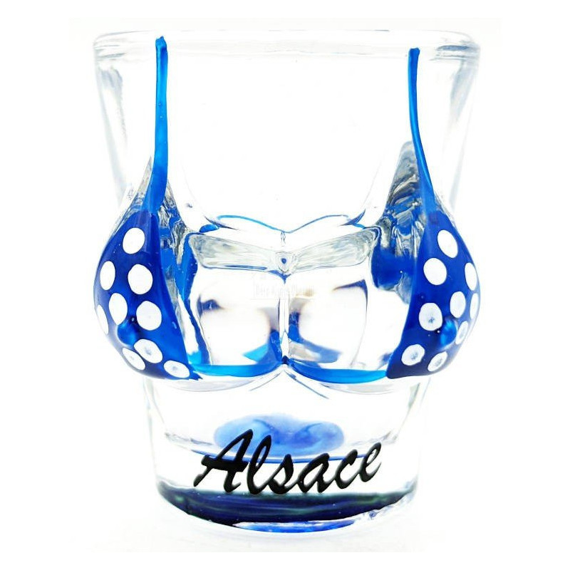 Verre à Liqueur Bikini Bleu d'Alsace