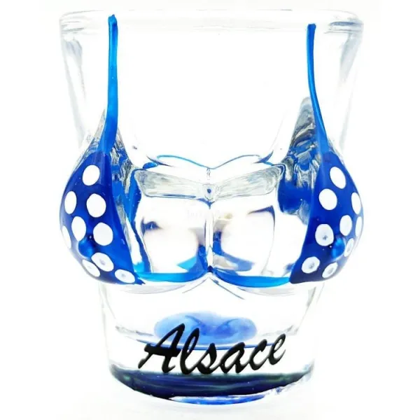 Likörglas Bikini Blau aus dem Elsass