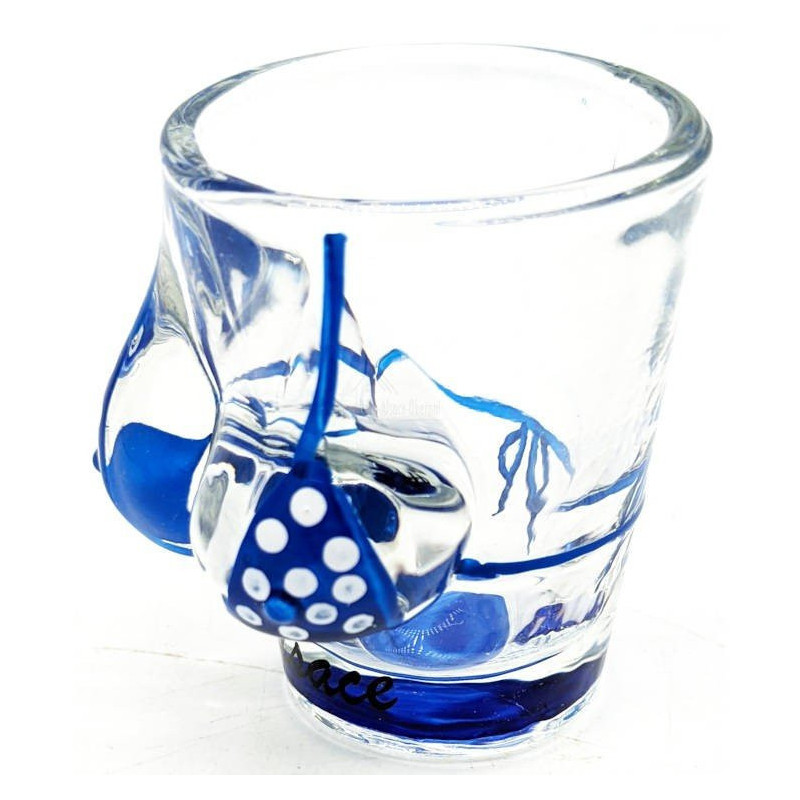 Verre à Liqueur Bikini Bleu d'Alsace
