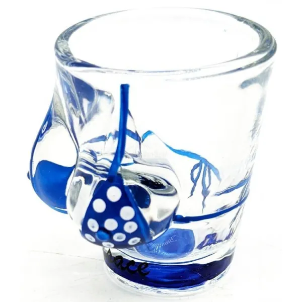Likörglas Bikini Blau aus dem Elsass