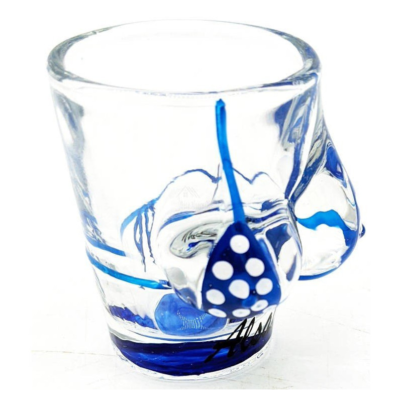 Verre à Liqueur Bikini Bleu d'Alsace