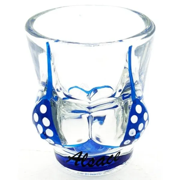 Likörglas Bikini Blau aus dem Elsass
