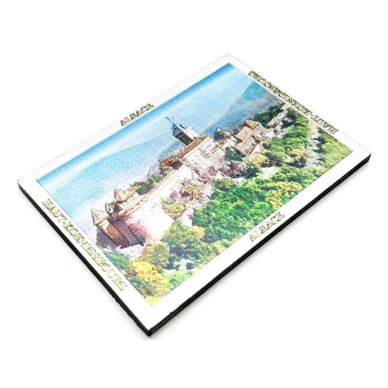 Deko-Magnet Schloss Haut-Koenigsbourg versilbert und glitzernd
