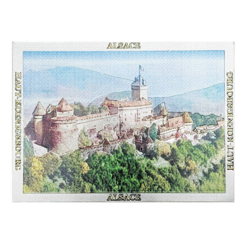 Deko-Magnet Schloss Haut-Koenigsbourg versilbert und glitzernd