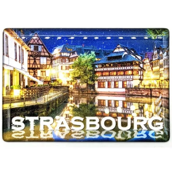 Decorative Magnet with reflections of the Petite France in Strasbourg