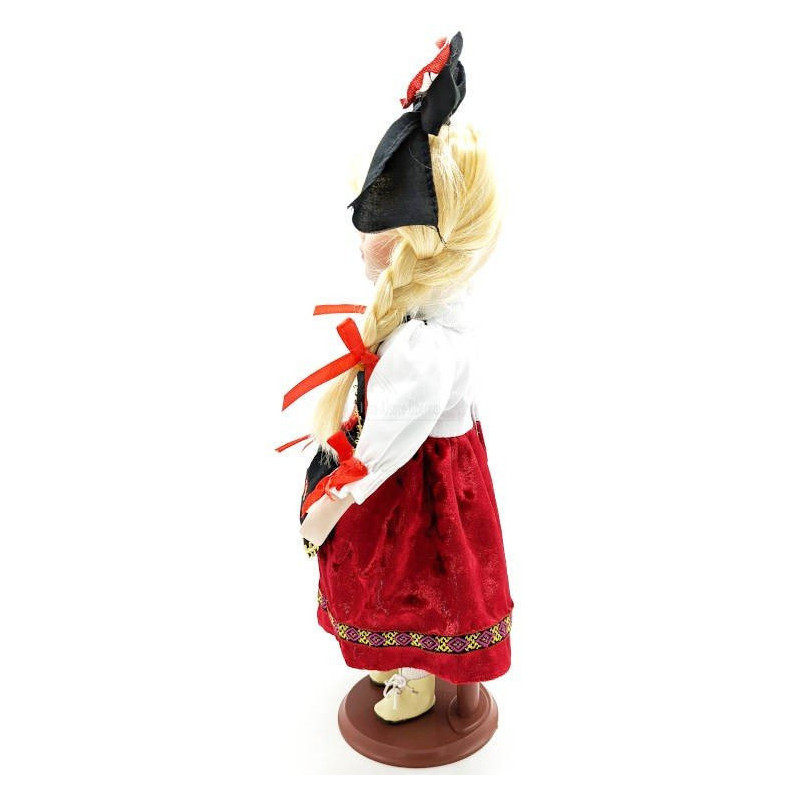 Elsässische Puppe aus Porzellan mit Ständer 30 cm