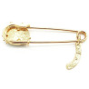 Broche Épingle à Nourrice Fantaisie dorée Chat blanc