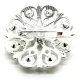 Broche Fantaisie argentée motif floral sertie de Strass