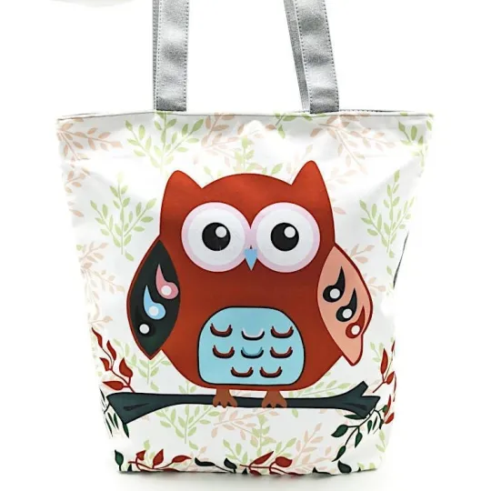 Sac à Bandoulière en Toile motif Hibou Chouette