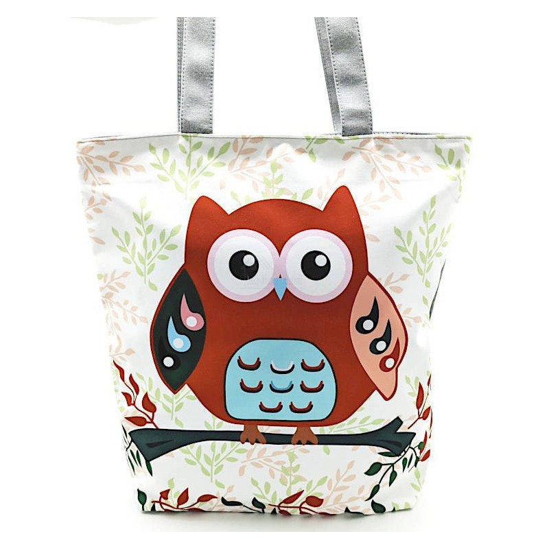 Sac à Bandoulière en Toile motif Hibou Chouette
