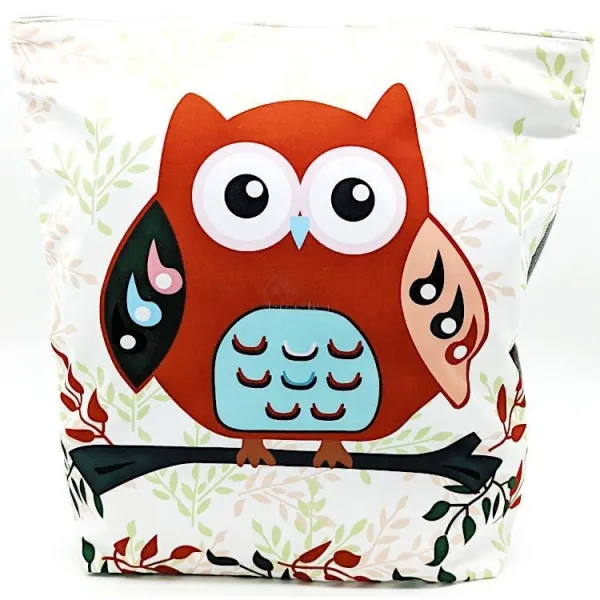 Sac à Bandoulière en Toile motif Hibou Chouette