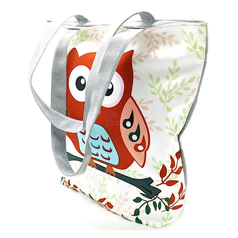 Sac à Bandoulière en Toile motif Hibou Chouette
