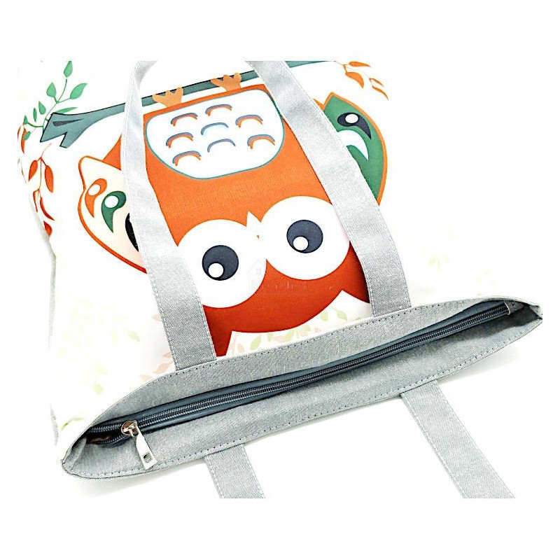 Sac à Bandoulière en Toile motif Hibou Chouette