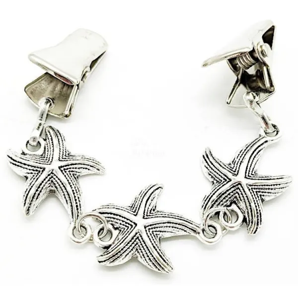 Fantasy brooch with star and clips for jumpers and waistcoats