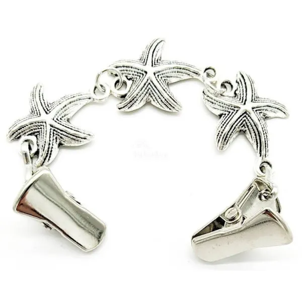 Broche Fantaisie étoile et Pinces attache Pull et Gilet