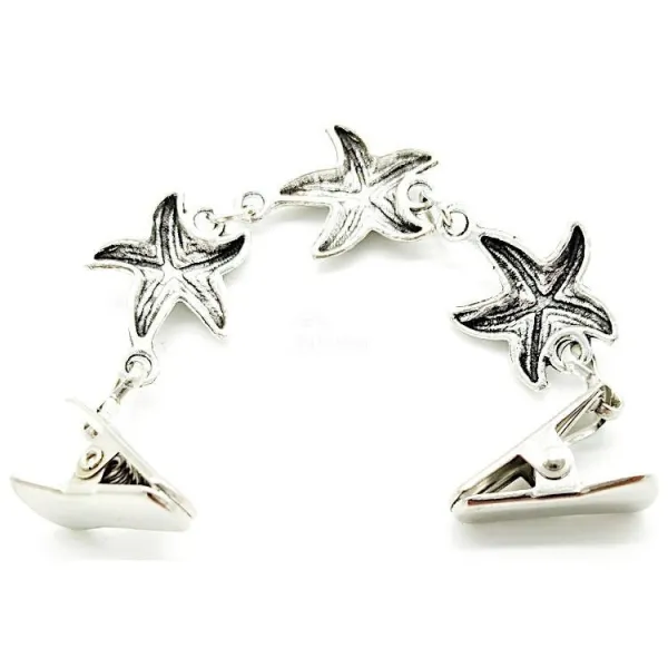 Fantasy brooch with star and clips for jumpers and waistcoats