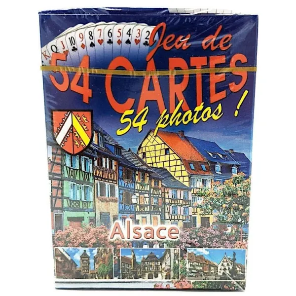 Kartenspiel mit 54 Karten mit elsässischen Motiven