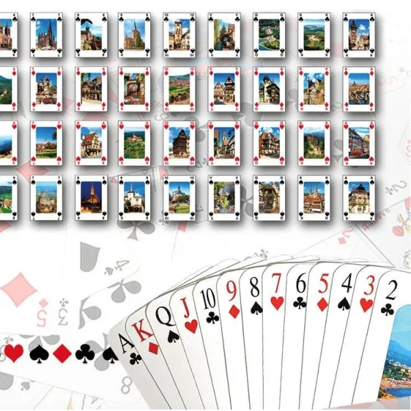 Kartenspiel mit 54 Karten mit elsässischen Motiven