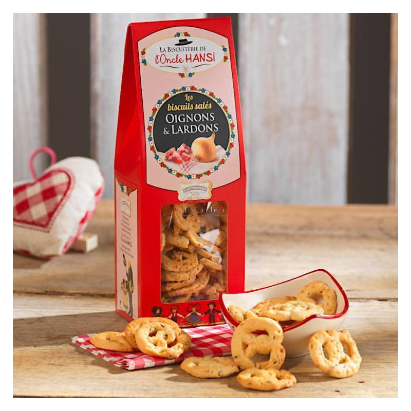 Biscuits Apéritif Tarte Flambée aux Oignons et Lardons