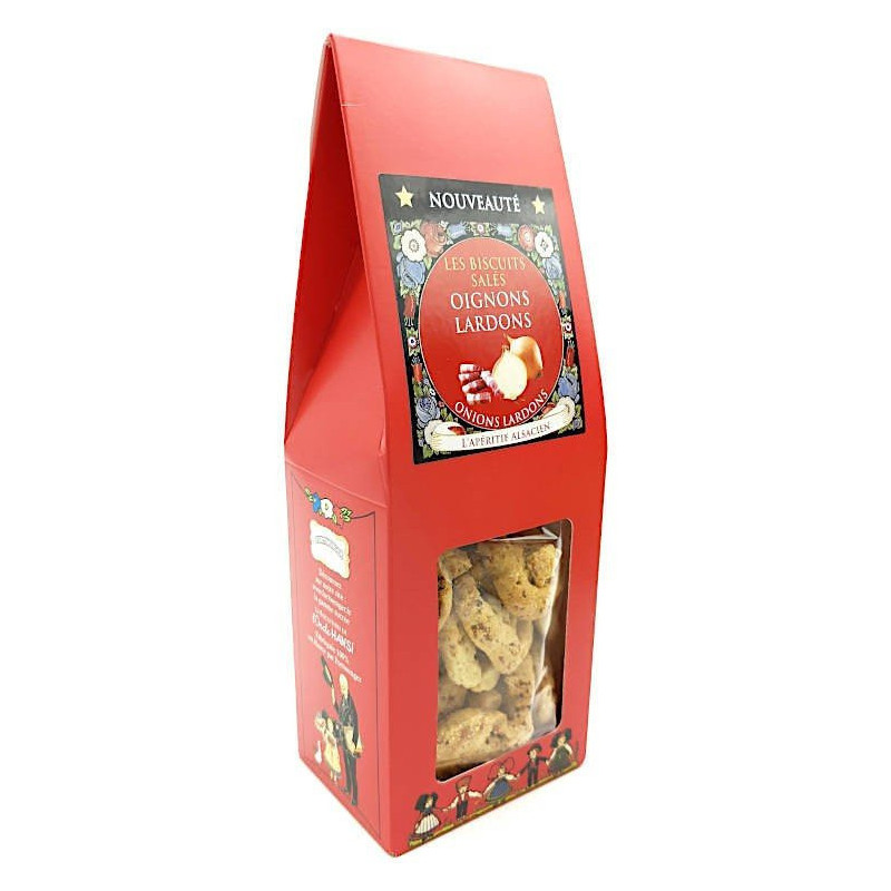 Biscuits Apéritif Tarte Flambée aux Oignons et Lardons