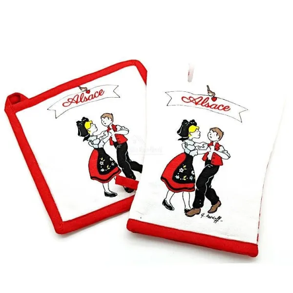 Set of Gloves and Potholder decorated by Georges Ratkoff