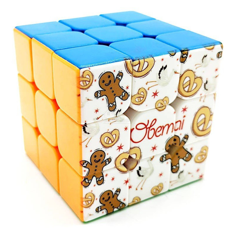 Elsässischer Magic Cube mit Brezel, Storchen und Mannele-Dekor