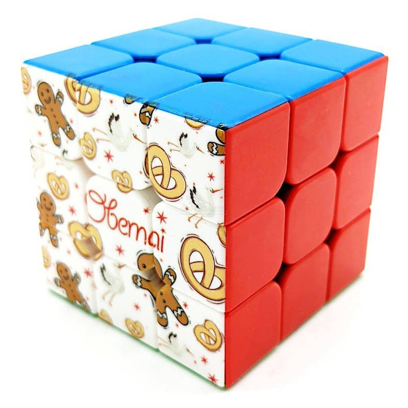Elsässischer Magic Cube mit Brezel, Storchen und Mannele-Dekor