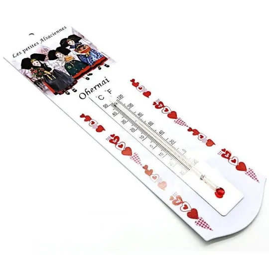 Thermometer wandmontage metaal De Kleine Elzassische meisjes