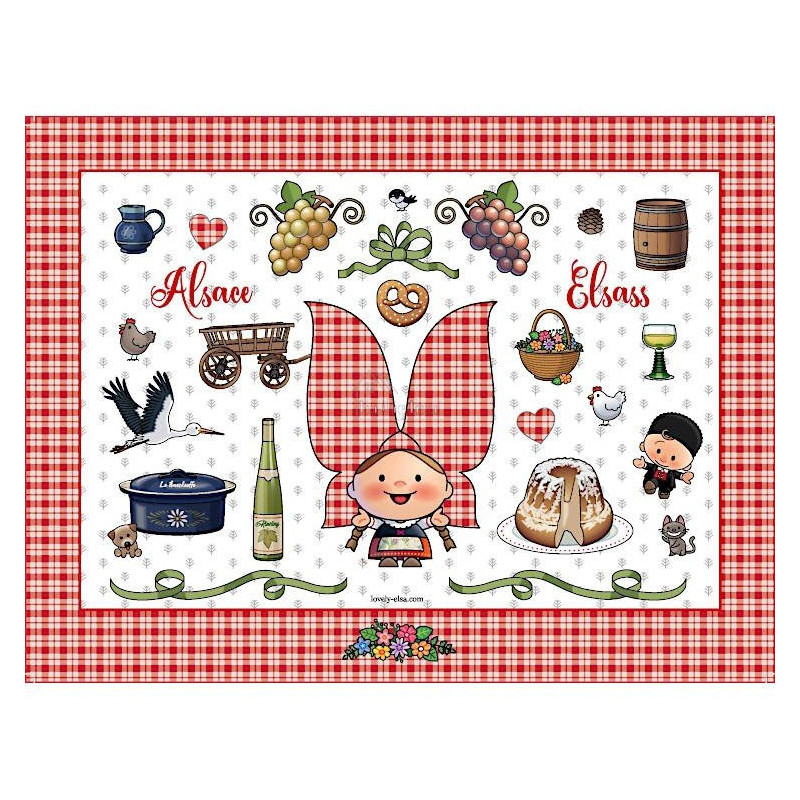 Set de Table Lovely Elsa Vichy Rouge