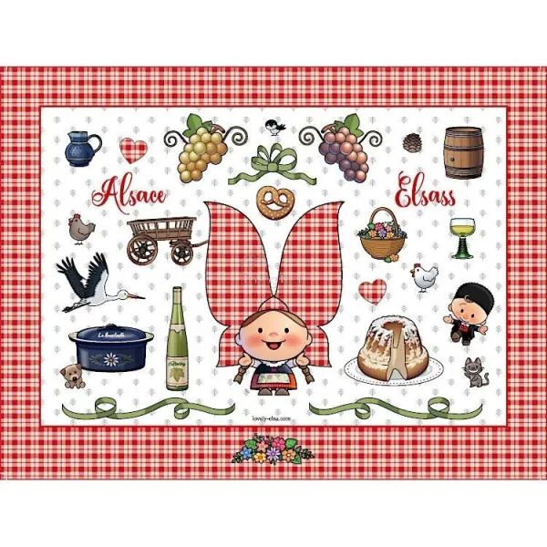 Set de Table Lovely Elsa Vichy Rouge